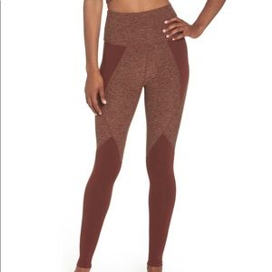 Beyond Yoga Space Dye Panel High Waist Leggings In Red Rock/ Tumbleweed